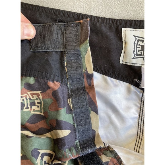 MMA Elite Black Camo Shorts Sz 2XL XXL Hook and Loop Drawstring Boxing Fighting - Picture 7 of 13